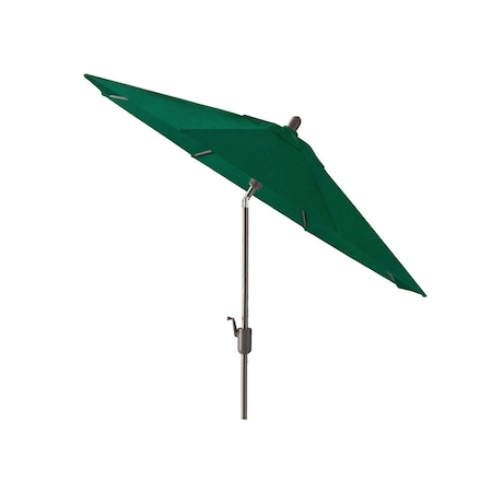 9ft Round Push TILT Market Umbrella With Starring Gray Frame (Fabric: Sunbrella Forest Green)